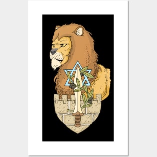 Lion of juda, Israel. IDF emblem. Posters and Art